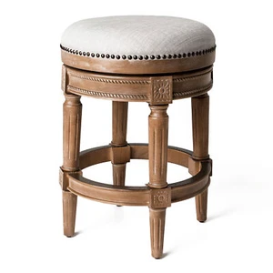 Pullman Backless Swivel Kitchen Counter Stool 25"H, Weathered Oak (Open Box) - Picture 1 of 8