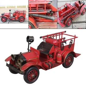 Fire Truck Model Nostalgic Creative Iron European Rustic Handcrafted Decorative - Picture 1 of 12