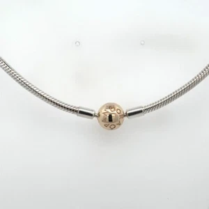 Pandora Two-Tone Barrel Clasp Necklace 590742HG-45 17.8" NWOT - Picture 1 of 2