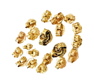 20 Pc Asst 14k Solid Gold Pierced Earrings Butterfly Back Post Replacement Lot - Picture 1 of 7
