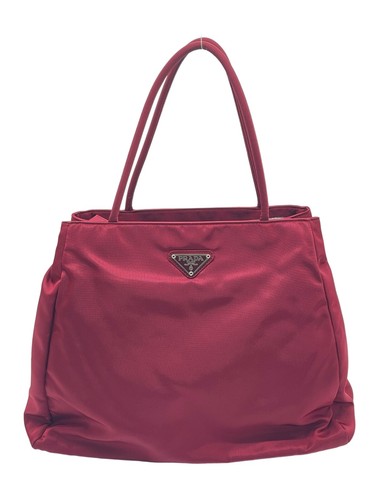 Borsa a mano PRADA Tessuto Nylon Rossa Autentica