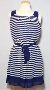 A. BYER ärmelloses Kleid Größe S - transparent gestreift blau-weiß - Bild 1 von 3