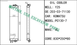 203-03-71130 203-03-71140 OIL COOLER ASSY FITS KOMATSU EXCAVATOR PC130-7 - Picture 1 of 8