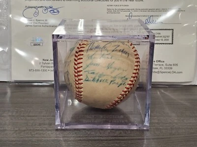 XRare Firmado Indios de Cleveland Serie Mundial 1948 Béisbol Paige Feller Certificado de Autenticidad JSA Foto 1 de 4