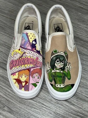 Tenis manga anime Sailor Moon Vans personalizados para mujer talla 9 para hombre talla 7,5 Foto 1 de 4