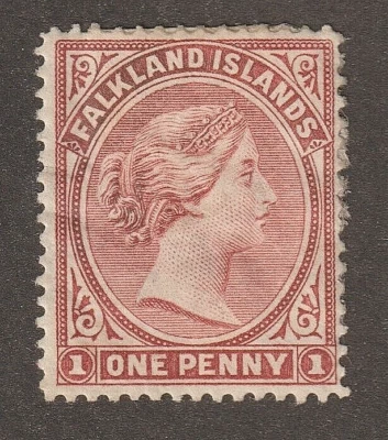 EDSROOM-18228 Falkland Islands 11 HR 1891 Orange Brown Victoria CV$130 - Image 1 of 2