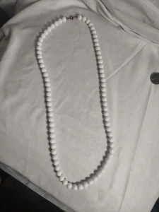 Vintage signierte Monet weiße Perlen Halskette 19" - Bild 1 von 4