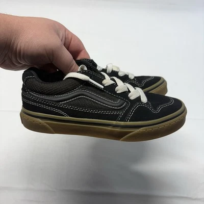 Juvenil VANS Caldrone Gamuza Malla Negro Goma Patín Informal Zapatos Tenis Juveniles 2 Foto 1 de 4