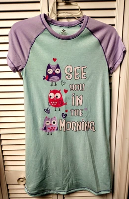 Búhos Niñas Talla XL (14-16) Multicolor Vestido de Noche Brilla Lindo Ignífugo Foto 1 de 3