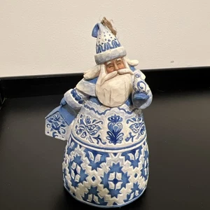 De colección 2004 Jim Shore Santa W Pájaro Azul Edredón Toile 4 3/4" Estatuilla Adorno Campana - Imagen 1 de 9