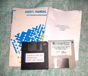 Vintage 3.5" Diskettes CompuServe, OAK-087 Driver Disk & 2 User Manuals - Picture 1 of 10