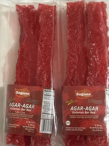 2 Confezioni X 2 BARRE - GULAMAN BAR Agar-Agar (Gelatina Rossa) Prodotto dei phils. - Foto 1 di 2