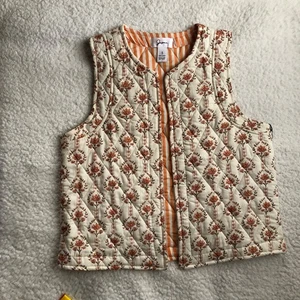 Japna Neu mit Etikett Damen S Weste/Top Blumenmuster gelb Kontrast gestreift gesteppt - Bild 1 von 10