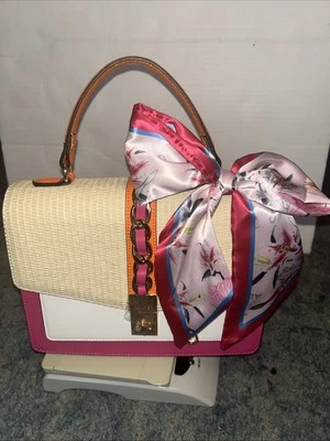 Bolso de Mano Aldo Nuevo con Etiquetas Verano Textura Mixta Colorido Rosa Amarillo Naranja Foto 1 de 4