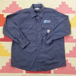Carhartt Shirt Long Sleeve Workwear Vintage Mens Workwear - XXL Blue - Picture 1 of 8