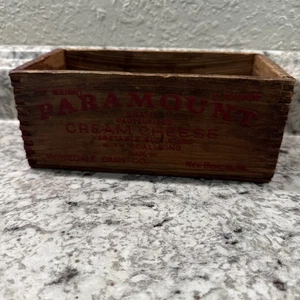 Vintage Wooden Cream Cheese Box Paramount Brand Rosedale Dairy Co. New Berlin PA - Picture 1 of 9