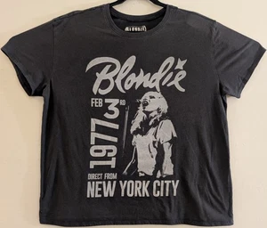 Camisa gris XL Blondie Direct From New York City 3 de febrero 1977 24" W X 26,5" L - Imagen 1 de 10