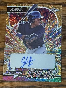 Jaison Chourio SP Auto #1/1 2023 Leaf Eclectic Flash of Color Free Ship - Picture 1 of 3