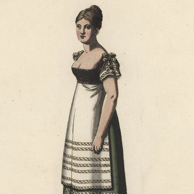 Wittich Nationaltheater Ifelle Oper Sargines Kostüm koloriert Radierung 1812 - Bild 1 von 3