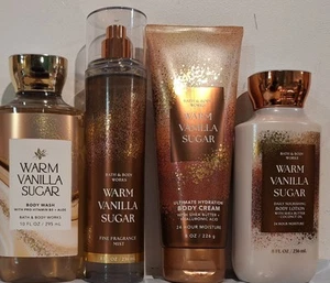 Bath & Body Works Warm Vanilla Sugar Body Wash,Mist Cream & Lotion 4 Pc Gift Set - Bild 1 von 1