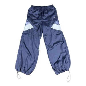 Champion Nylon Track Pants Windbreaker Joggers Men’s L Navy Blue Logo Y2K Logo - Picture 1 of 12