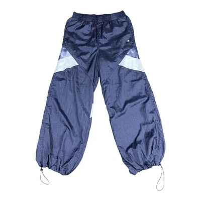 Pantalones deportivos Champion de nailon cortavientos para hombre L azul marino logotipo Y2K logotipo Foto 1 de 4