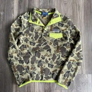 Polo Ralph Lauren Boys Size M Fleece Pullover Snap Camouflage Casual Sweatshirt - Picture 1 of 5
