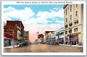 Postkarte WA Yakima Washington östlicher Abschnitt Meilen lang Geschäftsviertel C152 - Bild 1 von 2