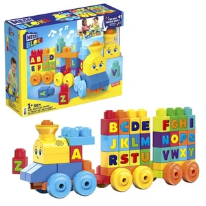 MEGA BLOKS First Builders Toddler Building Blocks Toy Set, ABC Musical Train wit - Picture 1 of 10