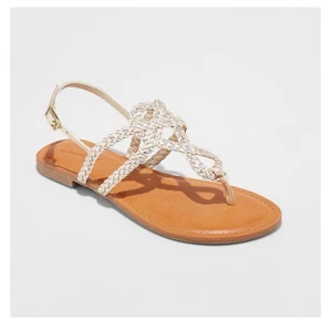 Universal Thread Sandalen silberbraun mit geflochtenen Riemen Gr.6 - Bild 1 von 9