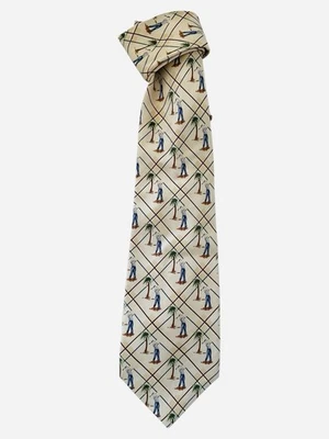 NUEVA Corbata de Seda Tommy Bahama Estampado de Palmera de Golf Foto 1 de 4