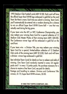 1993 Topps Stadium Club #NN Info Card Contest (EX)(FTB) - Picture 1 of 2