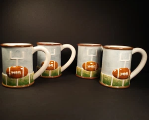 Set 4 tazzine da caffè calcio in ceramica divertenti per Super Bowl - 1 fondo scheggiato - Foto 1 di 5