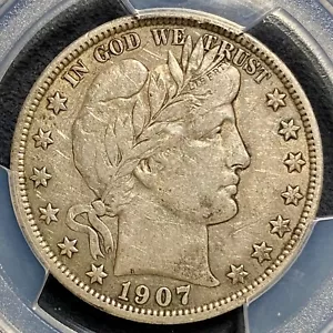 1907 (P) Barber Half Dollar - PCGS VF30 - Certified Problem-Free Very Fine 50c - Picture 1 of 4