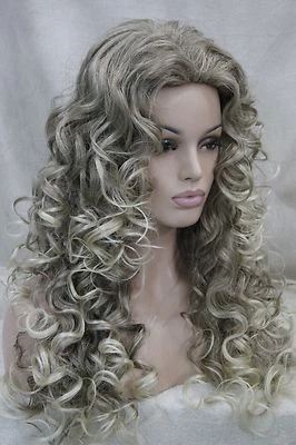 Fashion Sexy Dark Ash Blonde Long Curly Woman's Full Wig - Image 1 of 4
