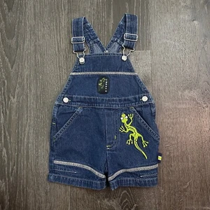 Mini Wear Jungen Overalls Denim dunkel Waschknopf Knopf Eidechse Größe 12 Monate - Bild 1 von 4