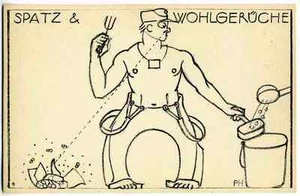 SPATZ & WOHLGERÜCHE - Paul HOSCH OriginalLithographie (SCHWEIZER WERKSTÄTTEN) - Picture 1 of 1