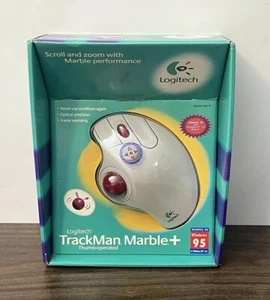 Logitech Trackman Marble+ Plus Mouse - Windows 95 Thumb Operated - Picture 1 of 10