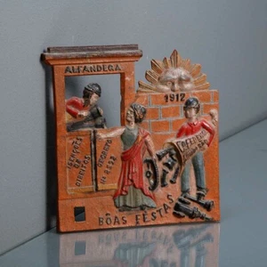ANTIQUE BRASIL BRAZILIAN ADVERTISING IRON PLAQUE COMP FEDERAL FUNDIÇÃO 1912 RARE - Picture 1 of 1