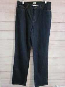 L.L. Bean Damen Jeans Größe 12 dunkle Waschung 5-Pocket-Design gerades Bein - Bild 1 von 4