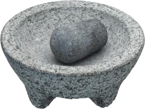 World of Flavours Mexican Pestle and Mortar Set, Natural Granite, 20Cm (8''), Gr - Picture 1 of 11