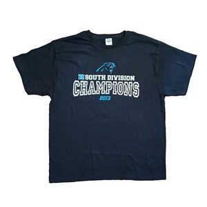 2013 Carolina Panthers Tee Shirt Size XL Black Conference Champions Short Sleeve - Picture 1 of 5