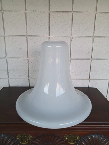 Vtg MCM Italian Glass Globe Shade18"h by 20.75 diameter Italian Pendant Cover