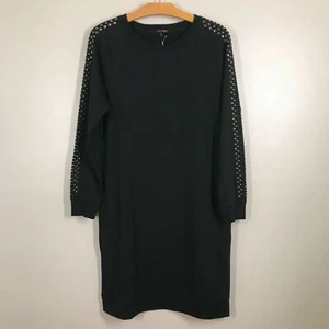 Coco + Carmen schwarzes Sweatshirtkleid Nieten ausgeschnittene Ärmel neu mit Etikett $ 72 Größe S/M - Bild 1 von 7