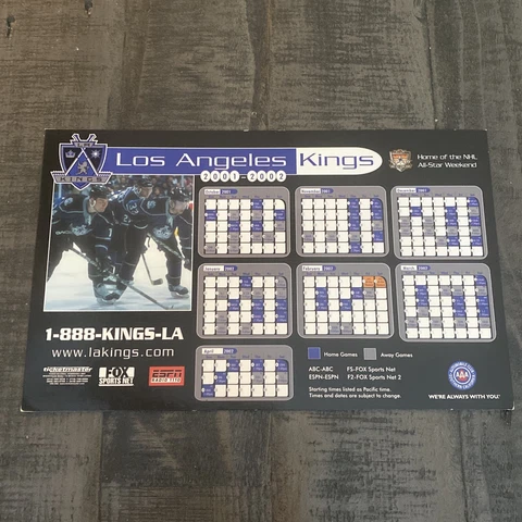 Los Angeles Kings 2001-2002 Magnet Schedule SGA LA Kings NHL All-Star Weekend Cover