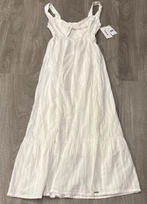 Maxi vestido blanco Hurley para mujer pequeño nuevo con etiquetas $90 HU022D4 Foto 1 de 4