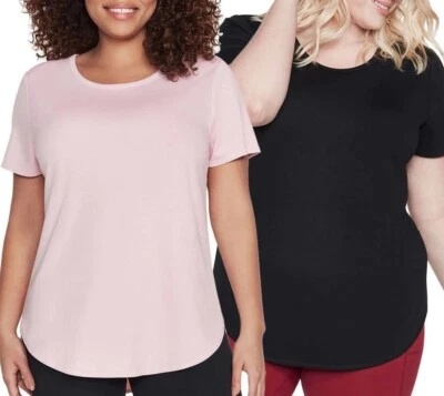 Paquete de 2 túnicas suaves Skechers Go Walk para dama - pequeñas, azules/negras, rosas/negras Foto 1 de 4