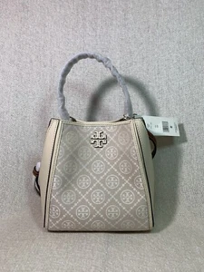 NEW Tory Burch Mcgraw Ivory T Monogram Small Bucket Bag $398 - Picture 1 of 16
