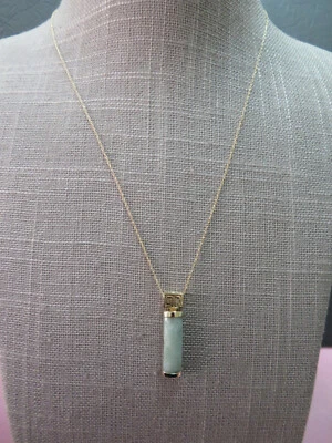 14K Y. Colgante de jadeíta con llave griega de oro buena con collar de cuerda de 14K 18" Foto 1 de 4