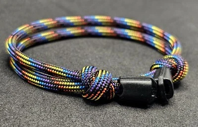 mens womens bracelet paracord bracelet hiking knot adjustable wristband - Image 1 of 4